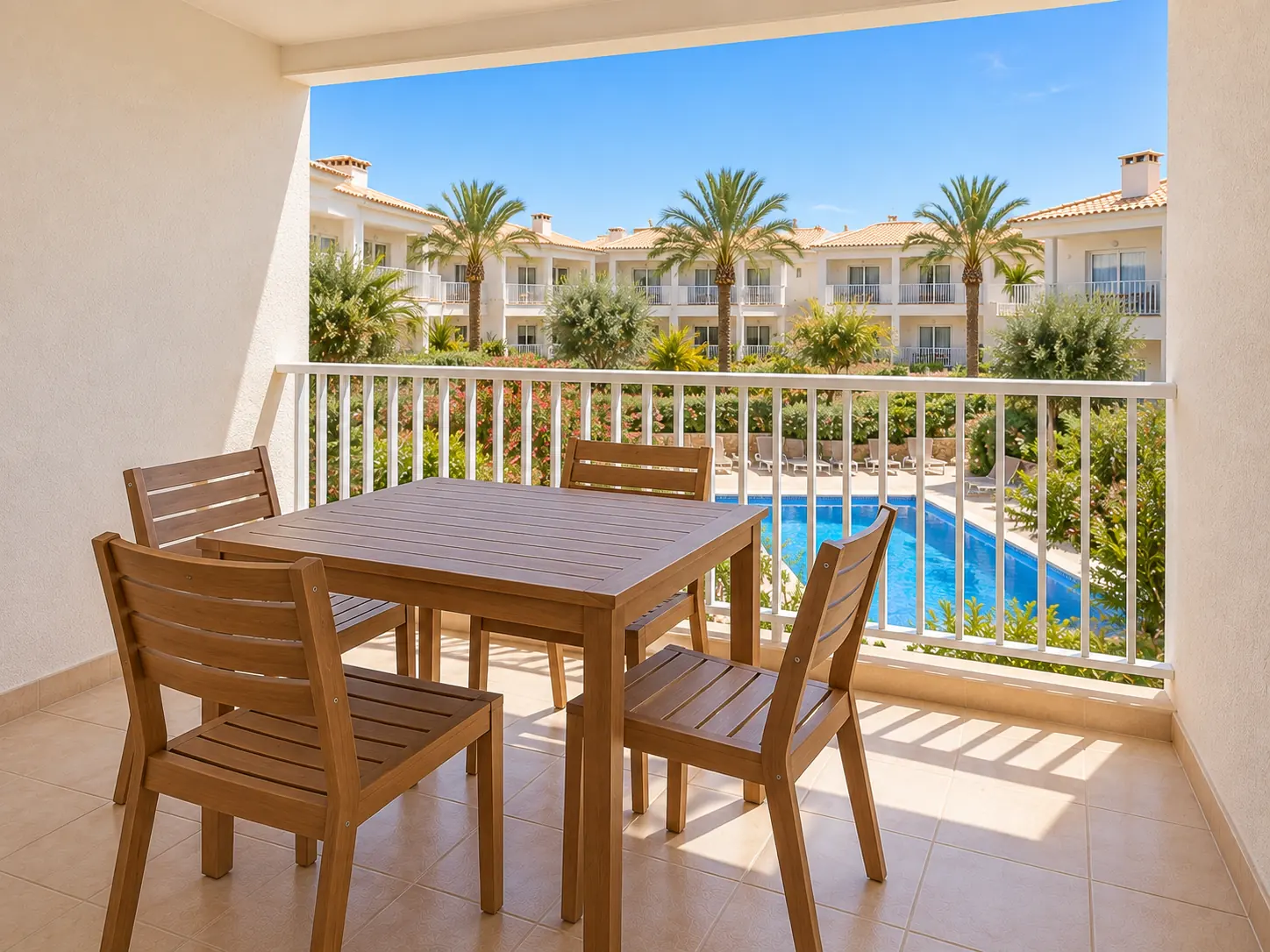 Type B balcony overlooking the courtyard, illustrative image